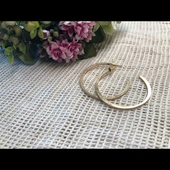 Gold Hoops Earrings   - Picture 2 of 2
